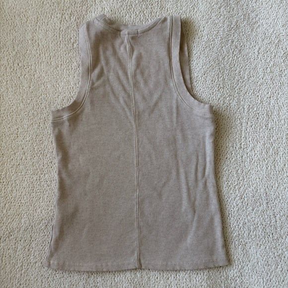 Z SUPPLY Beige Sirena Ribbed Fitted Tank Top Womens Size S Casual Staple Boho - Picture 3 of 7